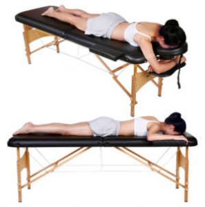 table de massage plainte en bois matelas noir